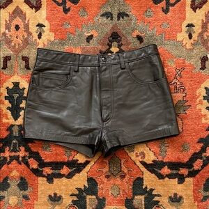 North Bound Leather Women's Black Leather Hot Pants Shorts size S